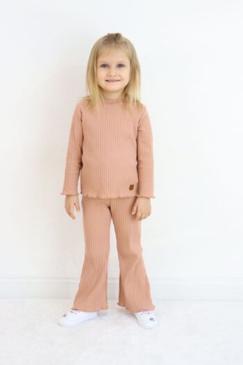 Pijamella Girls' Pajama Set - 2 Piece Basic Sweatshirt Top & Spanish Flare Pants
