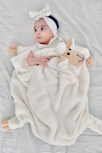 Modakids Cute Little Lamb Baby Children's Winter Plush Welsoft Sheep Blanket