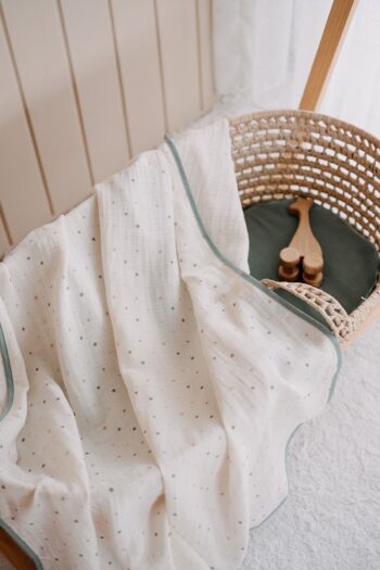 TBA COLLECTION Muslin Cloth | Green Dots