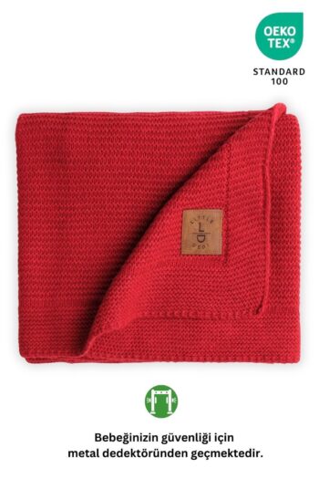 LITTLE DEDI Alina Knit Baby Blanket, Soft Lightweight Swaddle Cover, Red 80x100 cm