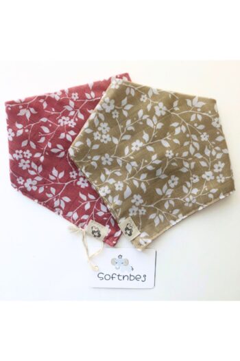 100% Cotton Certified 2-Pack Baby Muslin Dribble Bibs, Scarf