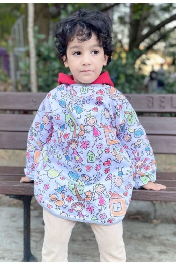 Yorni 4-7 Years Family Liquid-Proof, Machine Washable, Long Sleeve Children's Activity Painting Apron