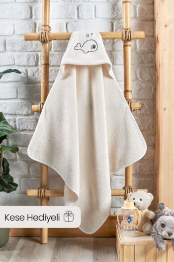 EIFIN Bamboo Fish Embroidered Baby Towel Swaddle and Pouch Set