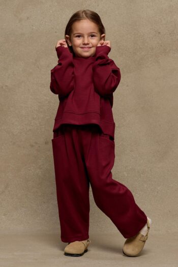 Soft Modal Pleated Set Burgundy
