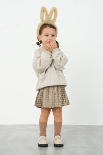 Checked Skirt Shorts Brown