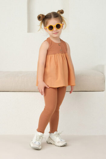 Ribbed Long Leggings Salmon