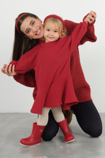 Red Panelled Sweat Dress