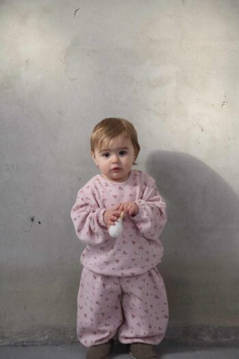 Pink Flower Printed Jumpsuit Set