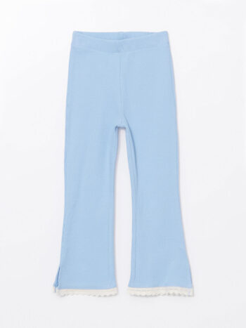 LCW Kids Blue Waistband Flared Leggings for Girls