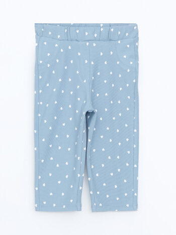 LCW Kids Indigo Waistband Printed Girls' Leggings