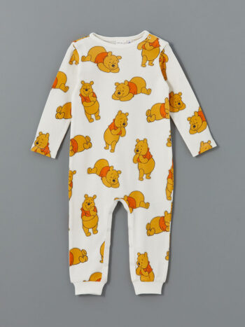 Ecru Winnie the Pooh Printed Baby Boy Romper