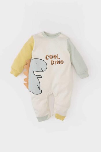 Baby Boy Newborn Dinosaur Printed Long Sleeve Romper