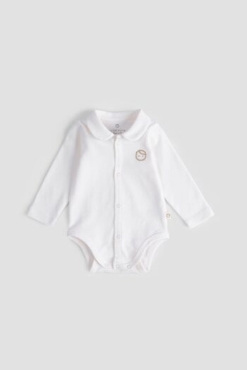 Organic Cotton Baby Collar Shirt Body Ecru