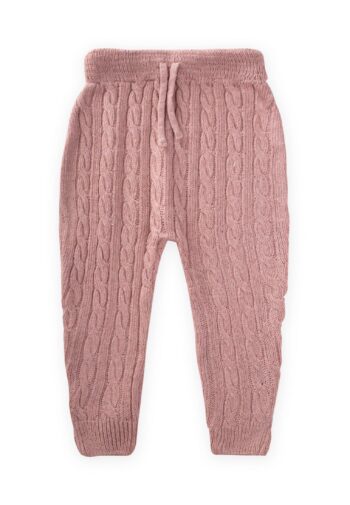 Braided Knit Pants for Ages 1-5 in Dusty Pink