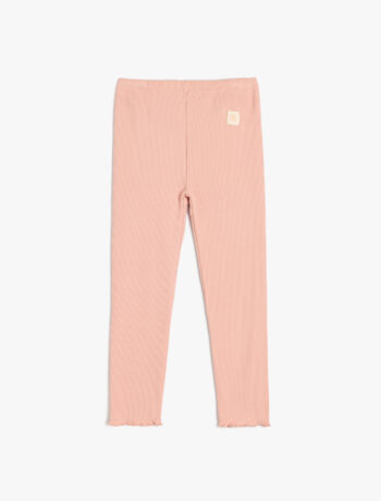 Cotton High-Waisted Basic Leggings with Elastic Waistband for Baby Girls