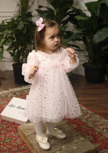 Starry Tulle Dress for Baby Girl in Pink