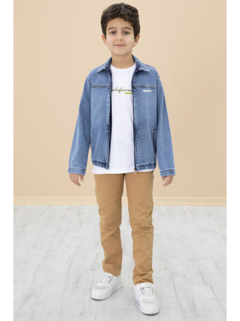RCW Rimini Blue Zippered Denim Jacket and Pants 3-Piece Set for Boys 20140
