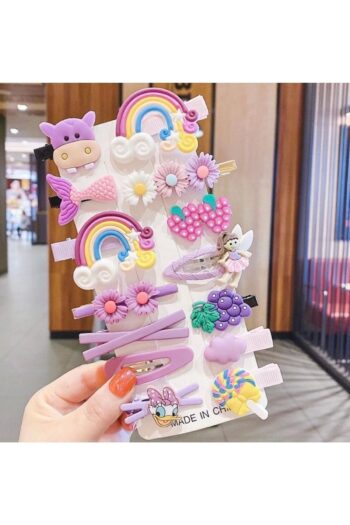 BATU GİYİM Girl's Baby and Children's Hair Clip Set Purple