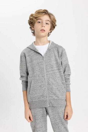 Boys' Hoodie Zippered Basic Solid Sweatshirt