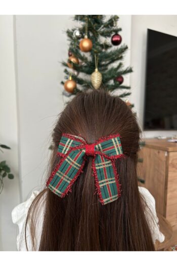 Melo Red Sparkly Checkered Pattern Special Christmas Ribbon Clip, Automatic Buckle