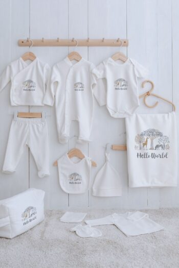 Tuğba Kuğu Organic 11-Piece Hospital Outfit - Little Baby - Safari Dreams