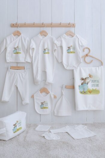 Tuğba Kuğu Organic 11-Piece Hospital Departure Set - For Baby - Butterfly and Rabbit