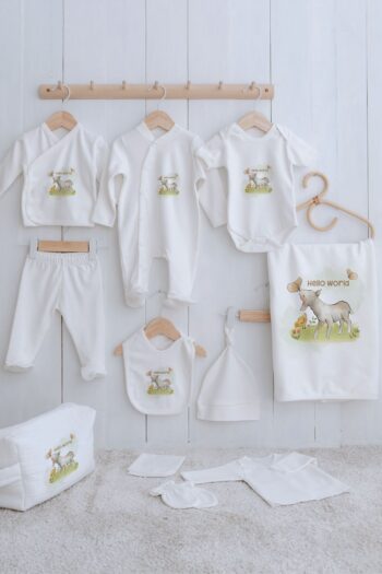 Tuğba Kuğu Organic 11-Piece Hospital Exit Set - For Baby - Butterfly with Lamb
