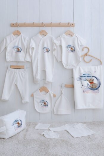 Tuğba Kuğu Organic 11-Piece Hospital Set - For Baby - Bear Reaching for the Moon