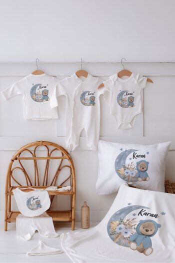 Lilabio 100% Organic Personalized Name 10-Piece Hospital Exit Bear Set