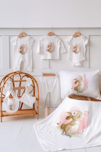 Lilabio 100% Organic Custom Named Summer Hospital Departure Set of 10 Rabbits