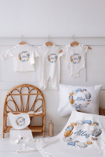 Lilabio 100% Organic Customized Name 10-Piece Hospital Exit Balloon Set