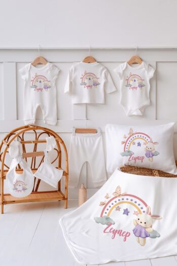 Lilabio 100% Organic Personalized Summer Hospital Exit Bunny Set of 10