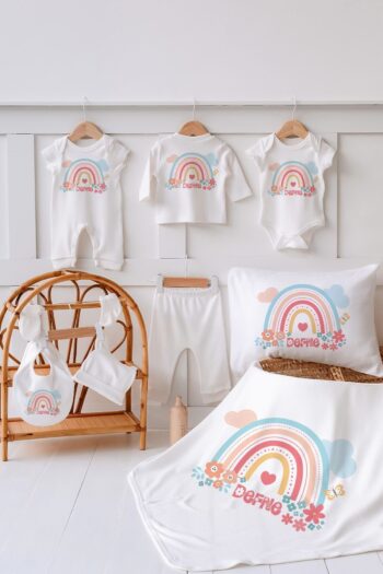 Lilabio %100 Organic Custom Name Summer 10-Piece Hospital Exit Rainbow
