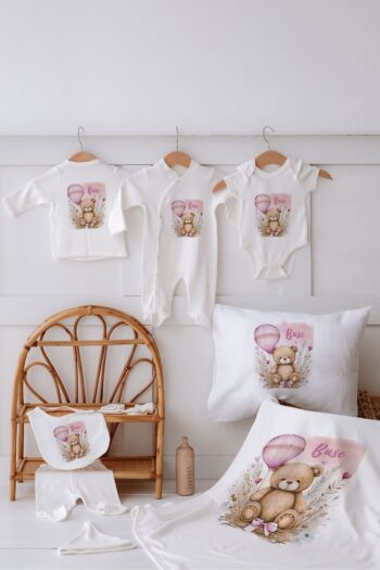 Lilabio 100% Organic Personalized Teddy Bear Hospital Exit Set of 10