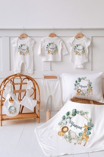Lilabio 100% Organic Personalized Summer Hospital Exit Safari Set of 10