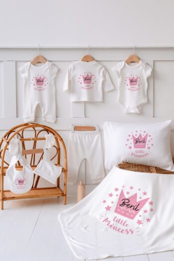 Lilabio 100% Organic Personalized Summer Hospital Exit Set for Little Princess (10 Pieces)
