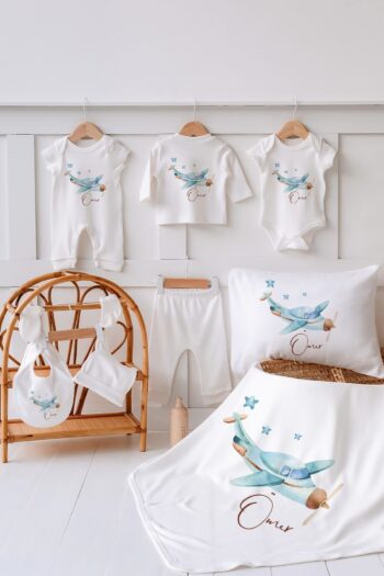 Lilabio 100% Organic Personalized Summer 10-Piece Hospital Departure Set