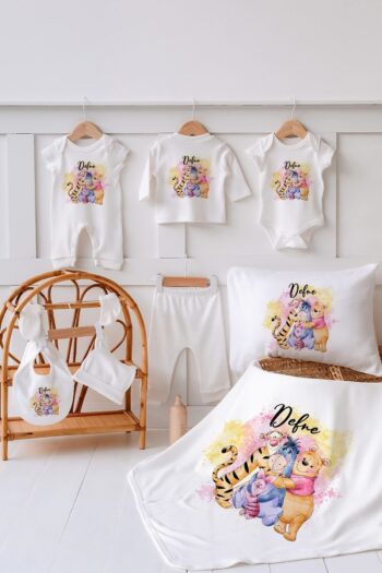 Lilabio 100% Organic Personalized Summer Hospital Exit Set of 10 Winnie