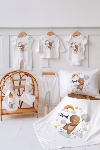 Lilabio 100% Organic Personalized Bear Hospital Departure Set for Summer - 10 Pieces