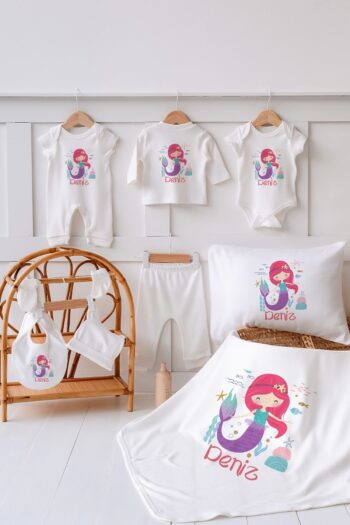 Lilabio 100% Organic Personalized Summer Hospital Exit Set - Mermaid (10 Pieces)