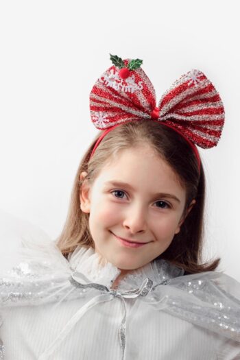Red Silver Striped Girl's New Year Crown