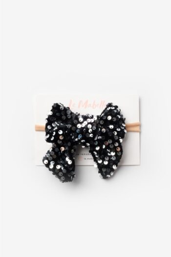 Black Velvet Glitter Girl Children's Headband