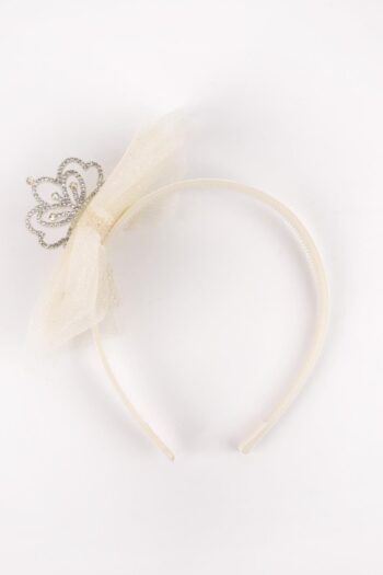Ivory Sparkly Tulle Queen Figure Girls' Crown