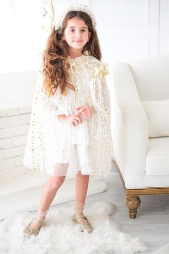 Ivory Girl's Star Cloak Wand and Crown Set