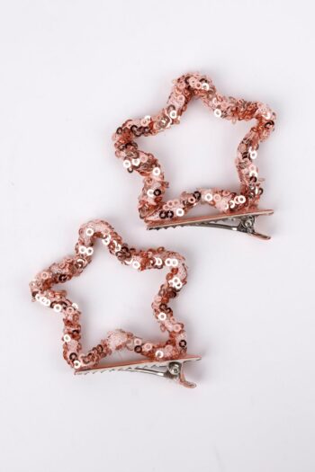 Rose Sequin Star Double Clip Hairpin for Girls