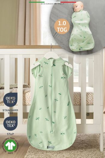 كيس نوم Elele Baby Swaddle 1 Tog باللون الأخضر Sanno