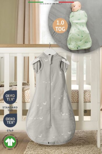 كيس نوم EleleLife Baby Swaddle 1 Tog رمادي اللون