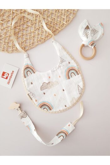 ilkimbebe Baby Bib, Pacifier Chain, and Wooden Teether Set