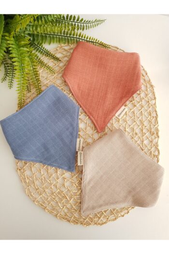 ilkimbebe 3-Piece 100% Organic Cotton Snaps Double Layer Muslin Baby Bib, Drool Bib, Feeding Bib