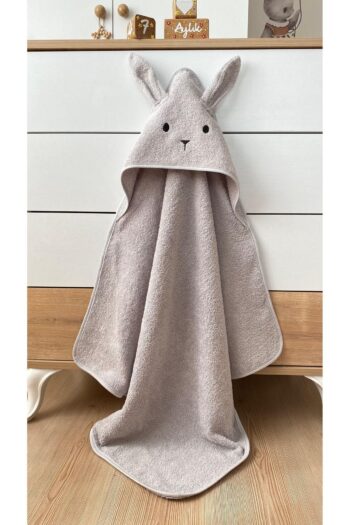 Alpar Tekstil 100% Cotton Soft Baby Boy-Girl Newborn Bath Towel Wrap Gray/Rabbit